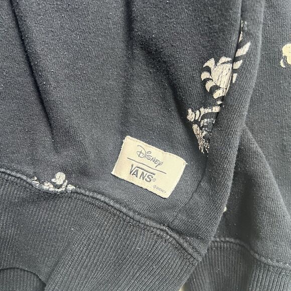 Disney Vans Large Black & White Cheshire Cat Sweatshirt Glow in the Dark - Picture 2 of 9